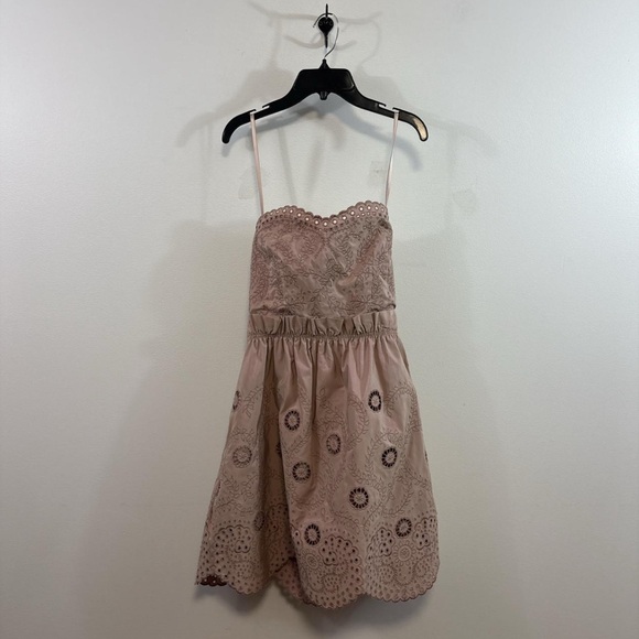 BCBGMaxAzria Dresses & Skirts - BCBGMaxAzria Lace Mini Dress in Cream and Brown
